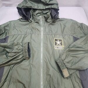 U.S. Army Men's Lightweight Hooded Jacket Windbreaker Green Size M